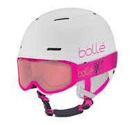 Bollé - Combo B-Fun Jr Rocket, Blanco y Rosa Mate, Vermillon Cat 2, Pequeño-Mediano, Cascos de Nieve, Unisex, Niños