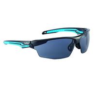 Bollé Safety TRYOPOL TRYON Gafa de Seguridad, Montura PC, Patillas Negro/Azul PC/TPR, PC Polarized Ahumado Antirayaduras, Funda Microfibra Gratuita