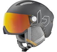 Bollé - V-Atlas, Fotocromático Rojo Fuego, Mediano, Cascos de Nieve, Unisex, Adulto, Negro Mate,M