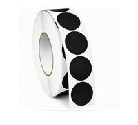 Bollini adhesivos negros 20 mm - 1000 unidades rollo etiquetas redondas negras - Resistentes al agua, superficie de escritura - para embalaje, organización, oficina, planificador
