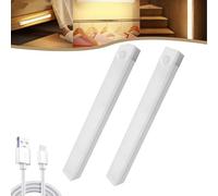 Bollisate 2 Piezas Luz De Armario Con Sensor Movimiento, 10cm Luces Led Cocina Bajo, Luces Adhesivas Para Debajo De Armarios Luces Iluminación Recargables Para Gabinete, Pasillo, Escalera