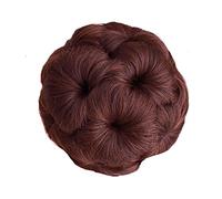 Bollo sintético Donut Bun Pinza de pelo Fibra alta temperatura cola caballo Peluca rizado for mujeres Pieza de Pelo de Moño Desordenado