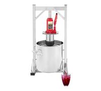 Bollomgy Prensa de vino hidráulica 3T, prensa de uvas de acero inoxidable con cubo y filtro, prensa de frutas para vino, zumo y queso, máquina de prensado manual para casa y pequeña bodega, 12 l de