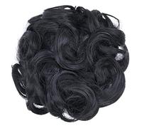 Bollos desordenados de cabello humano 1 extensiones de pelo grueso for uso diario, moño desordenado, moño de pelo desordenado, coleteros sintéticos ondulados y rizados Pieza de pelo de moño (Color :