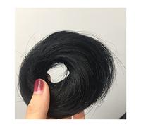 Bollos desordenados de cabello humano Coletero de cola de caballo for mujer, moño de cabello humano, moño desordenado, moño de rosquilla con goma elástica, 1/2 Uds. Pieza de pelo de moño (Size : 1 Pi