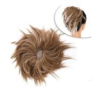 Bollos desordenados de cabello humano Extensión de cabello con moño desordenado, con banda de goma elástica, moño ondulado, moño sintético, extensiones de cola de caballo for mujer Pieza de pelo de mo