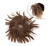 Bollos desordenados de cabello humano Extensión de cabello con moño desordenado, con banda de goma elástica, moño ondulado, moño sintético, extensiones de cola de caballo for mujer Pieza de pelo de mo