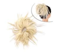 Bollos desordenados de cabello humano Extensión de cabello con moño desordenado, con banda de goma elástica, moño ondulado, moño sintético, extensiones de cola de caballo for mujer Pieza de pelo de mo