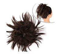 Bollos desordenados de cabello humano Extensión de cabello con moño desordenado, con banda de goma elástica, moño ondulado, moño sintético, extensiones de cola de caballo for mujer Pieza de pelo de mo
