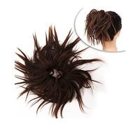 Bollos desordenados de cabello humano Extensión de cabello con moño desordenado, con banda de goma elástica, moño ondulado, moño sintético, extensiones de cola de caballo for mujer Pieza de pelo de mo