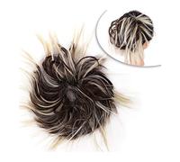 Bollos desordenados de cabello humano Extensión de cabello con moño desordenado, con banda de goma elástica, moño ondulado, moño sintético, extensiones de cola de caballo for mujer Pieza de pelo de mo