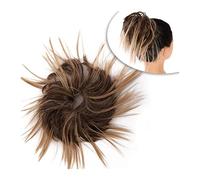 Bollos desordenados de cabello humano Extensión de cabello con moño desordenado, con banda de goma elástica, moño ondulado, moño sintético, extensiones de cola de caballo for mujer Pieza de pelo de mo