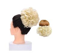 Bollos desordenados de cabello humano Extensiones de cabello de moño rizado for mujer, postizo de moño, piezas de cabello Updo, peines sintéticos en pieza de cabello de moño desordenado Pieza de pelo
