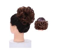 Bollos desordenados de cabello humano Extensiones de cabello de moño rizado for mujer, postizo de moño, piezas de cabello Updo, peines sintéticos en pieza de cabello de moño desordenado Pieza de pelo