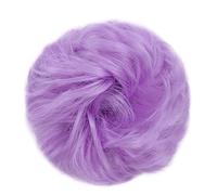 Bollos desordenados de cabello humano Extensiones de pelo de moño desordenado, postizo de moño sintético ondulado rizado con banda de goma, moño de pelo de donut for mujeres y niñas Pieza de pelo de m