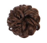 Bollos desordenados de cabello humano Extensiones de pelo sintético rizado con moño de donut, banda elástica for el pelo, moño recogido, esponjoso y desordenado, moño for el pelo, extensiones de pelo