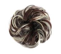 Bollos desordenados de cabello humano Extensiones de pelo sintético rizado con moño de donut, banda elástica for el pelo, moño recogido, esponjoso y desordenado, moño for el pelo, extensiones de pelo