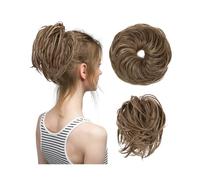 Bollos desordenados de cabello humano Moño falso desordenado for mujer, banda rizada, postizo sintético, envoltura elástica, moño de pelo, cola Cheveux, Updo Pieza de pelo de moño(Color:10H24)