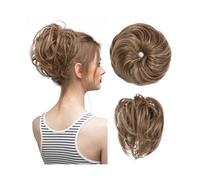 Bollos desordenados de cabello humano Moño falso desordenado for mujer, banda rizada, postizo sintético, envoltura elástica, moño de pelo, cola Cheveux, Updo Pieza de pelo de moño(Color:12H24)