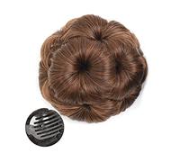 Bollos desordenados de cabello humano Moño for el cabello Moño de cola de caballo Garra sintética artificial en cola de caballo Extensión del cabello Postizo for mujer Colas de caballo Moño rizado y r