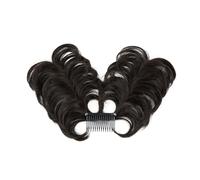 Bollos desordenados de cabello humano Moño sintético desordenado for mujer, peine lateral con Clip, moño de pelo Natural, liso, versátil, estilos ajustables Pieza de pelo de moño(Color:Black Brown)
