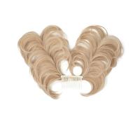Bollos desordenados de cabello humano Moño sintético desordenado for mujer, peine lateral con Clip, moño de pelo Natural, liso, versátil, estilos ajustables Pieza de pelo de moño(Color:22 60)
