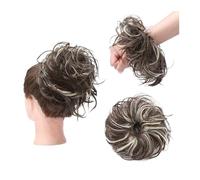 Bollos desordenados de cabello humano Pieza de pelo de moño de pelo desordenado for mujer, coleteros Updo esponjosos y ondulados sintéticos, cola de caballo 45g Pieza de pelo de moño(Size:8H613)