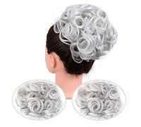 Bollos desordenados de cabello humano Updo Curly Bun Extension Combs Clip en Messy Bun Hair Piece for mujeres Sintético Messy Hair Bun Scrunchie Chignon Hairpiece Pieza de pelo de moño(MG#)