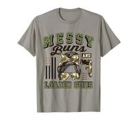 Bollos desordenados y Armas cargadas Funny Patriotic Pro Gun Women Camiseta
