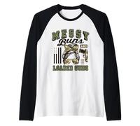 Bollos desordenados y Armas cargadas Funny Patriotic Pro Gun Women Camiseta Manga Raglan
