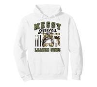 Bollos desordenados y Armas cargadas Funny Patriotic Pro Gun Women Sudadera con Capucha
