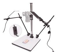 BOLLUMA Fotografía Copy Stand Soporte de copia con 2 luces LED 5600K 16W y placa de liberación rápida para DSLR Cámara Shoot Video, Reproducción Soporte Stand, Copy Light