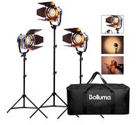 BOLLUMA Fresnel Luz Continua Fresnel Tungsteno Spotlight Proyector 500W Kit, Pro Film Fresnel Tungsteno Spotlight Lighting Studio Video para película, publicidad, televisión especial, fotografía
