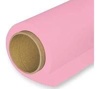 BOLLUMA Telón de fondo teñido sin costuras actualizado de 1,35 x 10 m, rosa bebé, 170, rollo de papel de estudio fotográfico para retratos, productos, mascotas, fotografía familiar, grabación de video