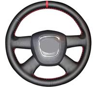 BOLNEY Funda de Cuero Negro para Volante de Coche,para Audi Old A4 B7 B8 A6 C6 2004-2011 para Q7 2005-2011 Q5 2008-2012, Funda para Volante de Coche Cosida a Mano