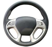 BOLNEY Funda de Cuero Negro para Volante de Coche,para Hyundai Ix35 2011-2015, Funda para Volante de Coche Cosida a Mano