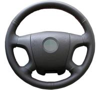 BOLNEY Funda de Cuero Negro para Volante de Coche,para Octavia 2005-2009 para Fabia 2005-2010, Funda para Volante de Coche Cosida a Mano
