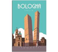 Bologna Arte Imprimir Vintage Viaje Póster Retro Pared Arte Lienzo Póster Habitación Decoración Hogar Decoración Sin Marco 30x45cm
