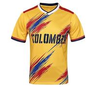 Bolognifi Camiseta de fútbol for hombre, camiseta de fútbol de la Copa Europa/América, sudadera for aficionados, medias mangas(Colombia,S)