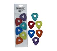 BoloPick Púas de fieltro para ukelele, 12 piezas con forma de corazón, de fácil agarre, para ukelele, guitarra, bajo, autoarpa, banjo
