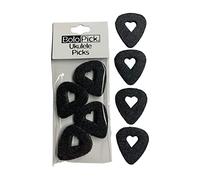 BoloPick Púas de fieltro para ukelele, guitarra y bajo con corte de fácil agarre, paquete de 8 (corazón negro Z, paquete de 8)