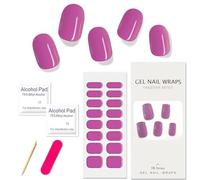 Boloshine 16Pcs Uñas de Gel Pegatinas, Color Sólido Tiras de Uñas de Gel Semi-Curado, Impermeable Pegatinas Uñas Semipermanente, Autoadhesivas Manicura Francesa para Damas Niñas - Lavanda