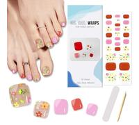 Boloshine 26pcs Pegatinas Esmalte Uñas de Los Pies, Envolturas Completas Pegatina Uña Pie Adhesiva, Decoración Uñas Pies Tonail Art Stickers Wraps (Susurro de Flores)