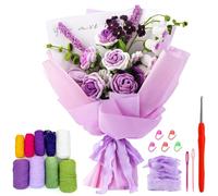 BoloShine Kit de Ganchillo para Principiantes Adultos - Rosas y Ramo de Flores con Tutoriales en Vídeo Paso a Paso, Completo Crochet Flower Set, Arte Hecho a Mano Regalo para Madre Hermana