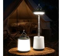 BoloShine Lámpara Camping Recargable, Lámpara LED Portátil, 6 Modos, USB Linterna Camping con Gancho, 600LM Impermeable Luz de Emergencia para Acampar, Caminar, Pescar, Emergencias, Cortes de Energía