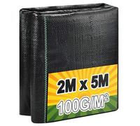 BoloShine Malla Antihierbas 2mx5m, Tela para Control de Maleza, Malla Sombreo Geotextil contra Malas Hierbas para Huerta Jardín Patios(Negro)