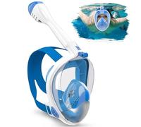 Boloshine Mascara de Buceo, 180° Vista Panorámica Mascara Snorkel Adulto Niños con Soporte de Cámara Desmontable, Anti-Vaho & Anti-Fuga Máscara de Esnórquel, Diseño Plegable Máscara Snorkel Integral