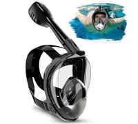 Boloshine Mascara de Buceo, 180° Vista Panorámica Mascara Snorkel Adulto Niños con Soporte de Cámara Desmontable, Anti-Vaho & Anti-Fuga Máscara de Esnórquel, Diseño Plegable Máscara Snorkel Integral