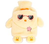 Bolsa Agua Caliente, 1L Bolsa agua caliente peluche con tapa, Bolsa agua caliente niños, Hot Water Bottle, Prueba de Fugas y Explosiones, Extraíble Para Su Limpieza, Apta para niños y adultos