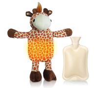 Bolsa Agua Caliente,Bolsa De Agua Caliente Con Forma De Animal,1l Botellas De Agua Caliente Con Suave Felpa Funda,Botella De Agua Caliente De Goma,Patrón Lindo De Felpa,Agua Caliente Bolsa (E)